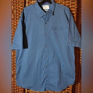 Paper Denim & Cloth 2XL Blue Patterned Button Down Shirt Sleeve Shirt Men’s